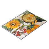 オレンジ色の黄色の播種ひまわりアート ノートブック (左側)