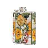 オレンジ色の黄色の播種ひまわりアート フラスク (左)