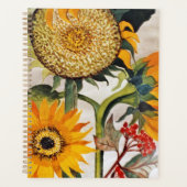 オレンジ色の黄色の播種ひまわりアート プランナー手帳 (正面)