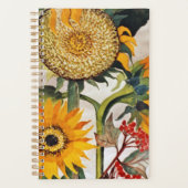 オレンジ色の黄色の播種ひまわりアート プランナー手帳 (正面)