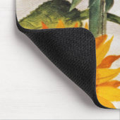 オレンジ色の黄色の播種ひまわりアート マウスパッド (コーナー)