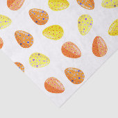 オレンジ色の黄色の斑点のある水色のイースターエッグ 薄葉紙 (詳細)