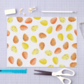 オレンジ色の黄色の斑点のある水色のイースターエッグ 薄葉紙 (クラフト)