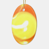 オレンジ色の黄色の炎キャンドルライト、アート セラミックオーナメント (左)