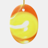 オレンジ色の黄色の炎キャンドルライト、アート セラミックオーナメント (正面)