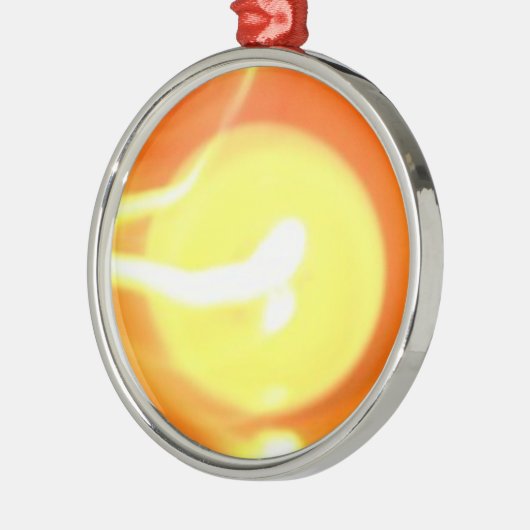 オレンジ色の黄色の炎キャンドルライト、アート メタルオーナメント (左)