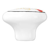 オレンジ色の黄色の白い花の上に白 セラミックノブ (側面)