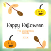 オレンジ色の黄色の秋ハッピーハローウィン追加ファミリn ウィンドウサイン (シート3)