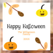 オレンジ色の黄色の秋ハッピーハローウィン追加ファミリn ウィンドウサイン (シート2)