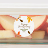 オレンジ色の黄色の秋幸せな感謝祭アドファミリーn ラベル (貼付)