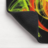 オレンジ色の黄色の緑の抽象芸術渦巻きマウスパッド マウスパッド (コーナー)