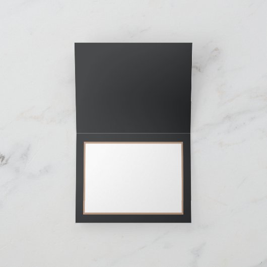 オレンジ色の黄色の蘭グレイ背景ありがとう カード (内部)