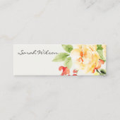 オレンジ色の黄色の赤いバラの水カラーフローラアドレス スキニー名刺 (正面)