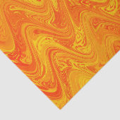 オレンジ色の黄色の赤い模様（マーブリング） 薄葉紙 (詳細)