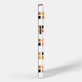 オレンジ色の黄色の黒い正方形の幾何学的パターン Case-Mate iPhoneケース (裏面 / 右)