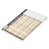 オレンジ色の黄色カスタムい週間の食事計画メモ帳 ノートパッド (アングル)