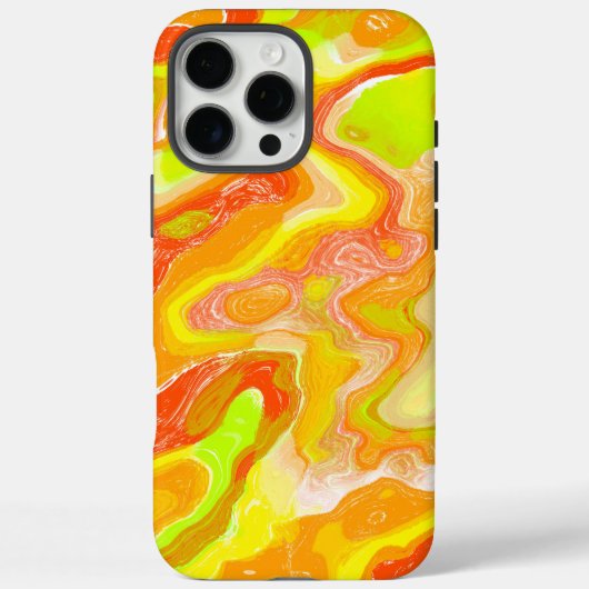 オレンジ色の黄色カラフルい地形抽象芸術大理石 Case-Mate iPhoneケース (裏面)