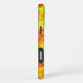 オレンジ色の黄色カラフルい地形抽象芸術大理石 iPhoneケース (右側面)