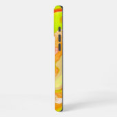 オレンジ色の黄色カラフルい地形抽象芸術大理石 iPhoneケース (左側面)