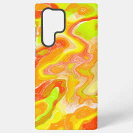 オレンジ色の黄色カラフルい地形抽象芸術大理石 SAMSUNG GALAXY S22 ULTRAケース