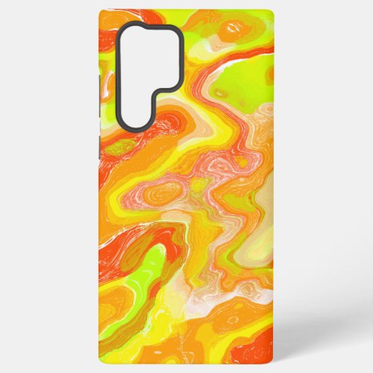 オレンジ色の黄色カラフルい地形抽象芸術大理石 SAMSUNG GALAXYケース (裏面)