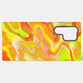 オレンジ色の黄色カラフルい地形抽象芸術大理石 SAMSUNG GALAXYケース (裏面横)