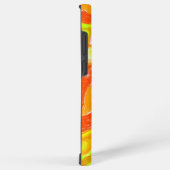 オレンジ色の黄色カラフルい地形抽象芸術大理石 SAMSUNG GALAXYケース (右側面)