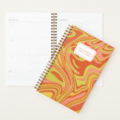 オレンジ色の黄色モダンの大理石カラフルを計画する プランナー手帳 (ディスプレー)