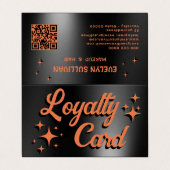 オレンジ色の黒いアイシャドパレット折り畳みロイヤリティカード 名刺 (外部フラット)