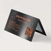 オレンジ色の黒いアイシャドパレット折り畳みロイヤリティカード 名刺 (裏面)
