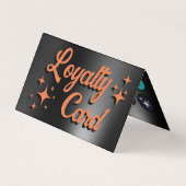 オレンジ色の黒いアイシャドパレット折り畳みロイヤリティカード 名刺 (正面)