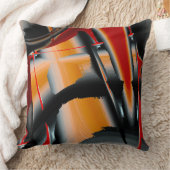 オレンジ色の黒いクロップされたデジ絵を描タル倍率 クッション (ブランケット)