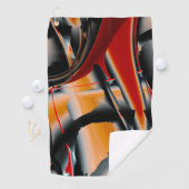 オレンジ色の黒いクロップされたデジ絵を描タル倍率 ゴルフタオル (インサイチュ)