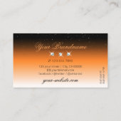 オレンジ色の黒いグラデーショきらめくンダイヤスタイリッシュ 名刺 (裏面)