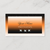 オレンジ色の黒いグラデーショきらめくンダイヤスタイリッシュ 名刺 (正面)