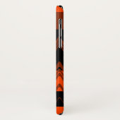 オレンジ色の黒いシボロンのジグザクストライプグ Case-Mate iPhoneケース (裏面/左)