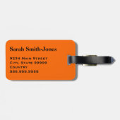 オレンジ色の黒い壊れやすいハンドル気にと共にありがとう ラゲッジタグ (裏面横)