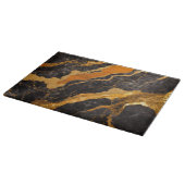 オレンジ色の黒い大理石の金ゴールド カッティングボード (角)