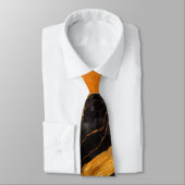 オレンジ色の黒い大理石の金ゴールド ネクタイ (タイ)