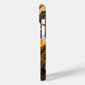 オレンジ色の黒い大理石の金ゴールド Case-Mate iPhoneケース (裏面 / 左)