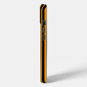 オレンジ色の黒い縦縞のパターンのデザイン Case-Mate iPhoneケース (裏面 / 左)