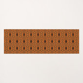 オレンジ色の黒い部族幾何学模様 ヨガマット (裏面(横))