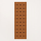 オレンジ色の黒い部族幾何学模様 ヨガマット (裏面)