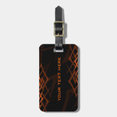 オレンジ色の黒い"トーン"荷物タグ ラゲッジタグ (正面縦)