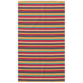 オレンジ色の黒と赤のストライプテーブルクロス テーブルクロス (正面)