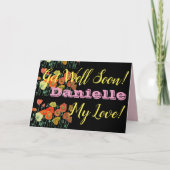 オレンジ色の黒のポピー良く取得すぐに女性の名前カード カード (正面)