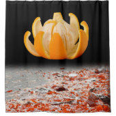 オレンジ色の黒シャワーカーテン シャワーカーテン (正面)