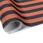 オレンジ色の黒ストライプ色のシームレスパターン ラッピングペーパー (ロールコーナー)