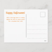 オレンジ色の黒ハロウィーンの挨拶フォトポストカード シーズンポストカード (裏面)