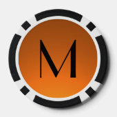 オレンジ色の黒フェードカスタムトランプのポーカーチップ ポーカーチップ (裏面)